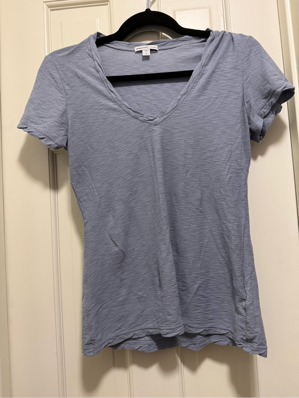 James Perse Pale Blue V-Neck Short Sleeve Tee